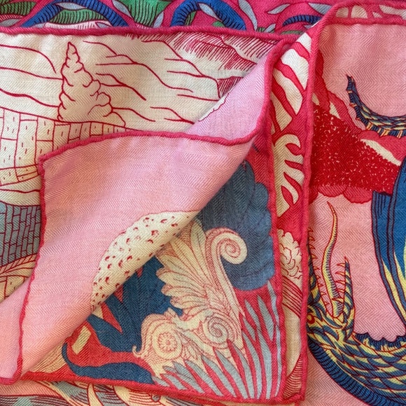 Hermès Pink 140cm Cashmere &  Silk Scarf / Shawl - Cosmographia Universalis - Picture 7 of 16